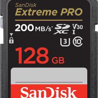 SanDisk Extreme Pro 128GB SDXC UHS-I Speicherkarte, U3, V30, A2, 200MB/s, C10, Full HD & 4K Video, SDSDXXY-128G-GN4IN