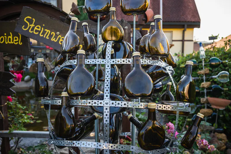 Moderner Bocksbeutel PS, Flaschenform für Frankenwein