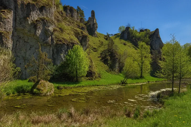Der Brauereiweg bei Aufseß führt durch eine wunderschöne Wald- und Wiesenlandschaft. Vorbei an einigen Highlights.