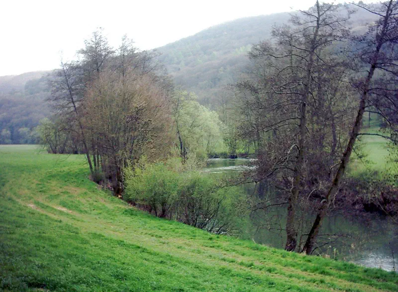 Fränkische Saale bei Morlesau entlang der Radtour