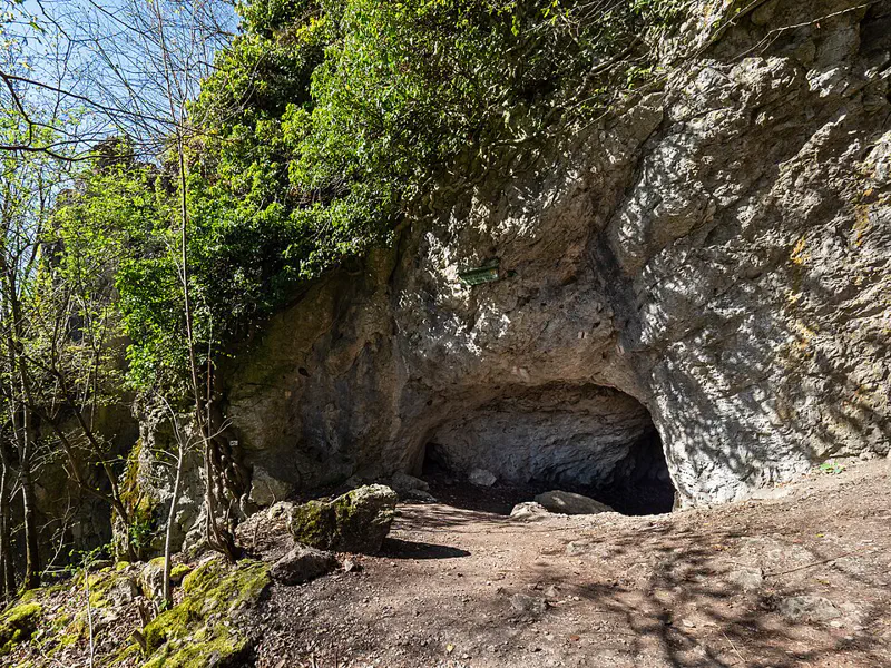 Oswaldhöhle (Muggendorf) – großes Portal, Innenansicht