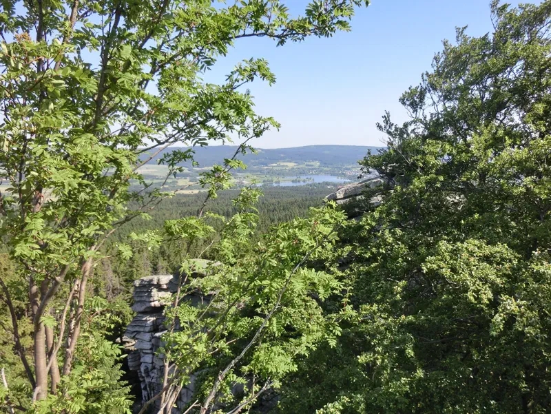 Aussicht vom Rudolfstein auf Weißenstadt und den Weißenstädter See