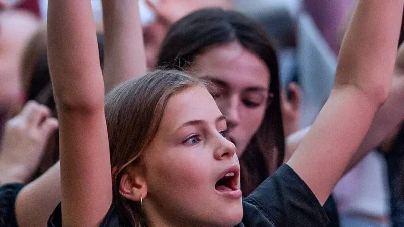 Junge Sängerinnen bei einer Pueri-Cantores-Veranstaltung