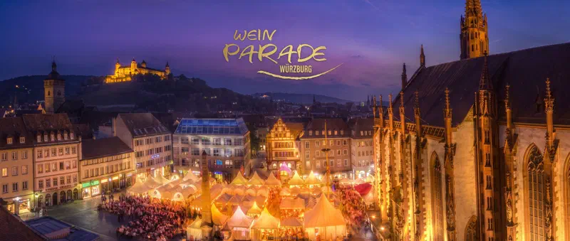 Weinparade Würzburg auf dem Unteren Marktplatz im August 2026