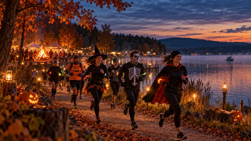 Halloween-Run am Kleinen Brombachsee bei Dunkelheit